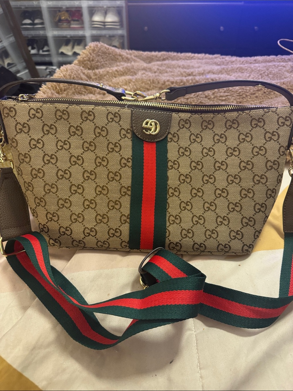 Designer inspird Canvas Bag, used twice,  can be crossbody, shoulder or carry